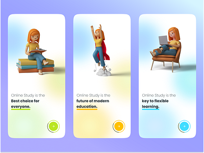 🚀 Seamless onboarding for smarter learning 3d branding graphic design onboarding ui uiux
