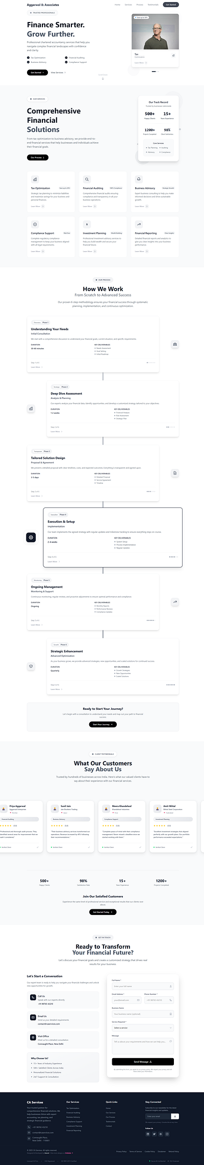 CA Professional Personal Website ca clean indian personal portfolio simple ui ux website