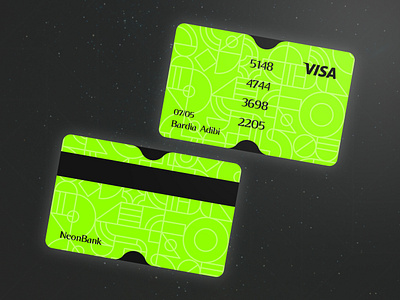 NeonBank - Visa Card Ui Design bank bank app bank card banking card card design card ui clean dark mode finance fintech minimal ui minimalism mobile banking modern ui ui design ux visa card