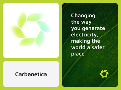 Carbonetica - Logo Design branding carbon design eco ecology energy gradient green green energy icon identity leaves logo logotype mark power icon startup typography vector