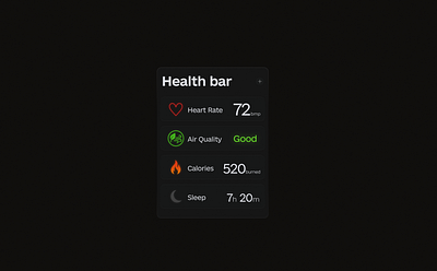 Health bar Mini App/Widget graphic design ui
