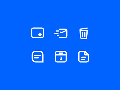 Simple Icons bin calendar card chat credit card file graphic design icon line icons message send trash