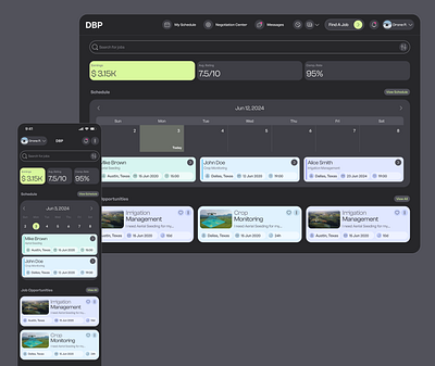 Drone Marketplace Job Provider Dashboard Web& Mobile darkmode darkmodeui dashboard dashboarddesign drone figma flatdesign jobmarketplace lightmode mobiledashboard productdesign responsivedashboard responsiveui schedulingapp ui ui design ux