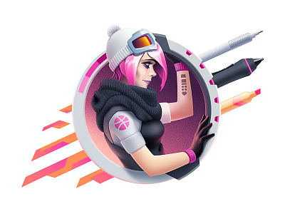 Dribbble girl illustration art character design colors design digital painting drawing dribbblers drylikov face girl graphics logo