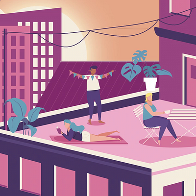 rooftop relaxation and celebration