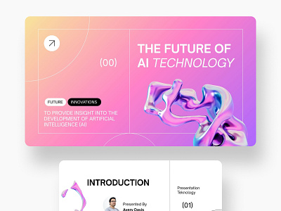 The Future Of AI Technology Presentation Design Cover airevolution aitechnology app artificial intelligence branding building creative design designer digital transformation digitalfuture emerging technology illustration intelligent systems logo machinelearning smartfuture thenextera typography ui
