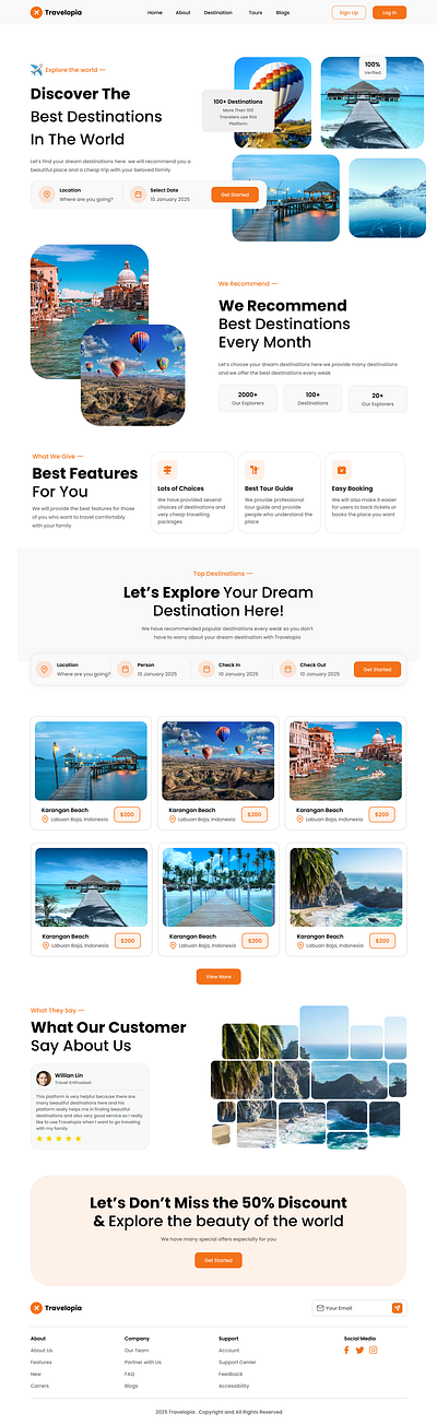 Travel Website Design branding design graphic design illustration landing page product design ui uiux ux web design