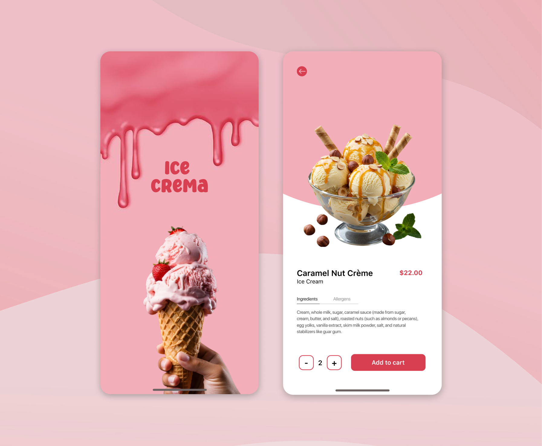 Ice Cream Shop Mobile App Design app app design branding ecommerce ice cream mobile mobile app mobile app design mobile design mobile interface mobile ui pink product design splash screen splashs screen ui ui design uiux ux ux design