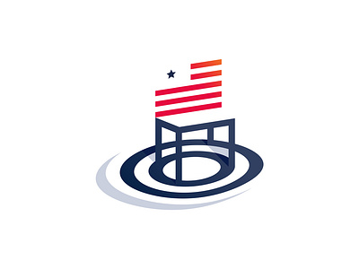 Flag Chair Logo america branding chair clever flag logo modern usa