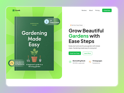 Gardening Made Easy – eBook Landing Page UI cleanui design herosection homepage landing page productdesign ui ux webdesign website