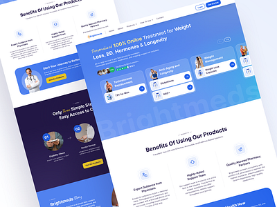 Brightmeds - Home Page V2 blue clean landing page medical modern ui website