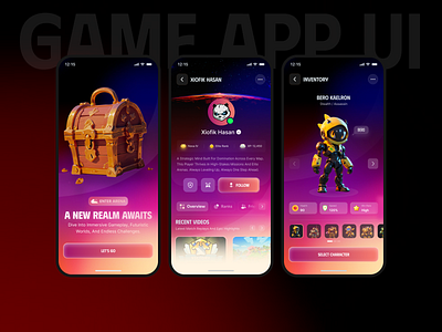 Exploring game UI design, flaws and all. app concept cyberpunk ui dark ui first attempt futuristic design game ui gaming app prototype design sci fi design ui ui exploration ux design
