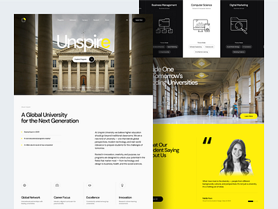 Unspire Unviersity Website - Study Case aesthetich branding design education graphic design kids landing page marketing minimalist modern school smart uiux university website