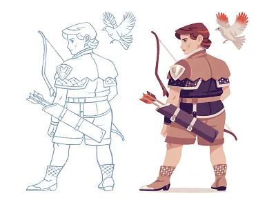 Archer archer character design fantasy illustration