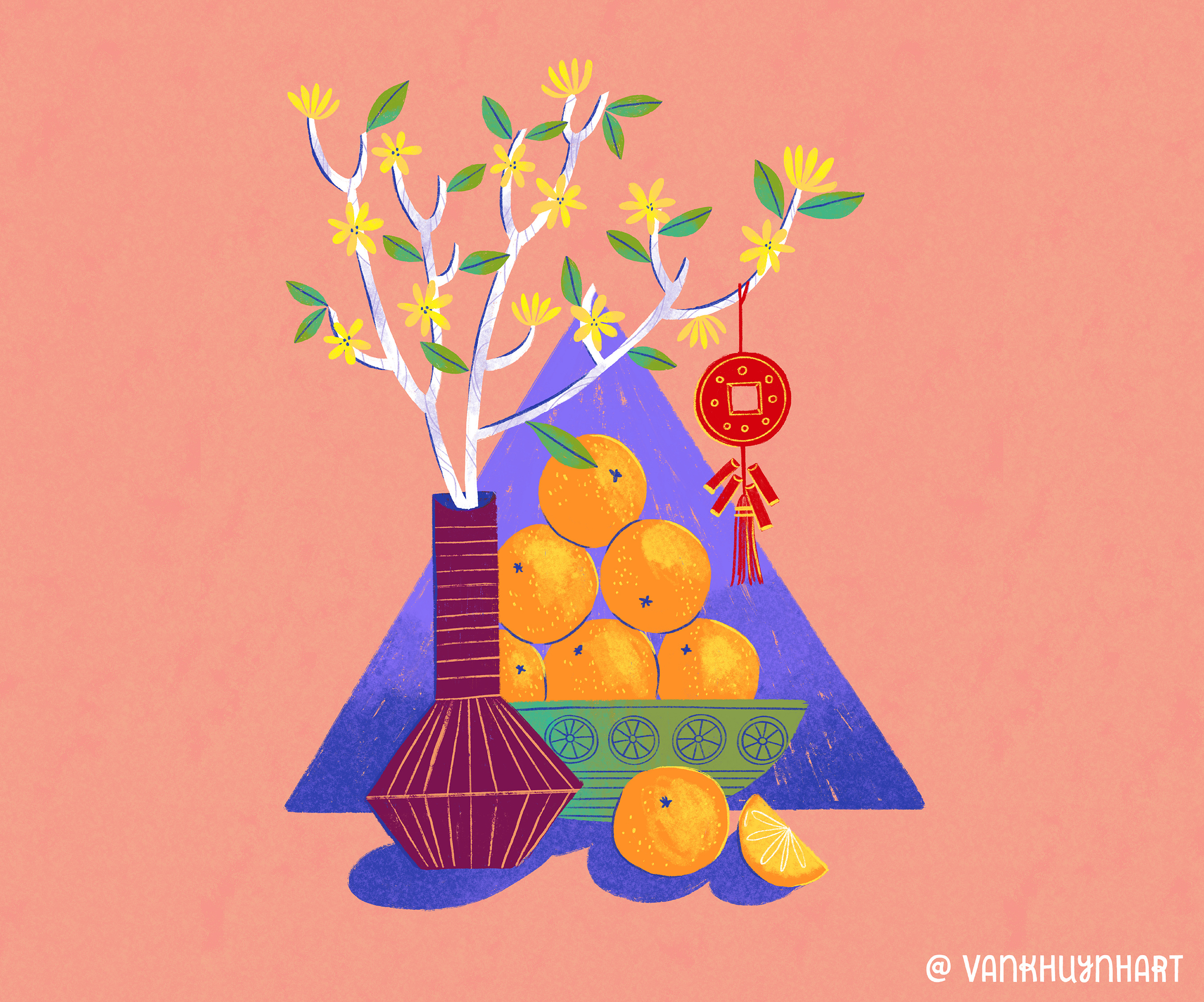 Lunar New Year 2023 art artwork chinese new year digital art digital illustration digital painting florals illustration lunar new year procreate spot illustration