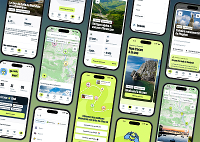 Application - Itinéraires vélo app appli bicycle bikepacking branding graphic design ios mobile product travelling ui vélo