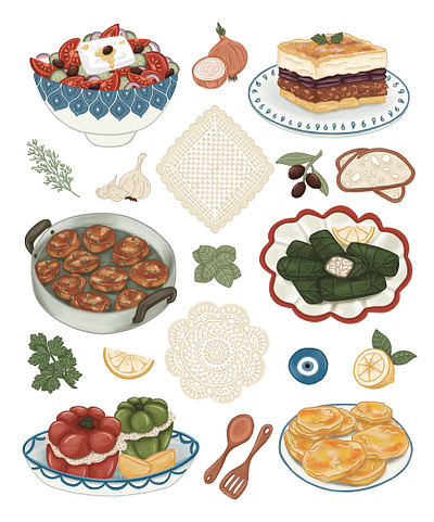 Greek tradition design digitalart doodle drawing food greece greek illustration traditional