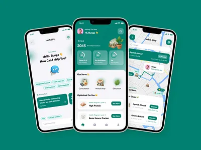 Herbal Consultation Mobile 3d consultation gradient graphic design healthy herbal mobile ui uiux uiuxdesign ux website