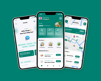 Herbal Consultation Mobile 3d consultation gradient graphic design healthy herbal mobile ui uiux uiuxdesign ux website