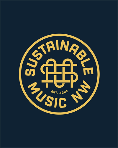 Sustainable Music NW Branding badge branding design illustration lettering logo mightymoss non profit sustainable music typography