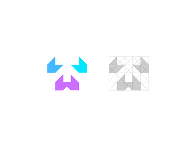 T arrows logo grid branding design graphic design logo t logo