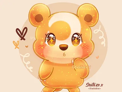 Teddiursa Pokemon Fanart by sailizv adorable adorable lovely artwork concept creative cute art design digitalart illustration