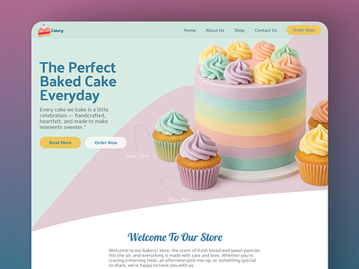 Pastels & Pastries – A Soft UI for a Modern Bakery branding cake cleanui design figma foodwebsite homepageui landingpage ui