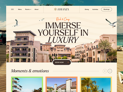 Havanza - Hotel and Resort Website booking boutique holiday homepage hotel hotel booking hotel website landing page luxury vacation prestige hotel private island private resort resort spa stay vacation spot villa web design website website design