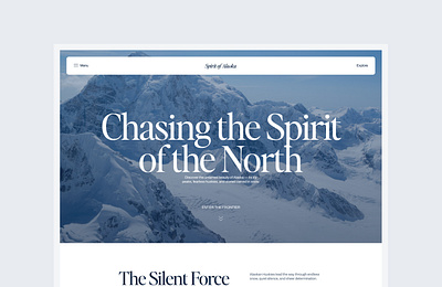Spirit of Alaska | Landing Page activities alaska dogs home page landing page ui ui design web design website winter winter activities