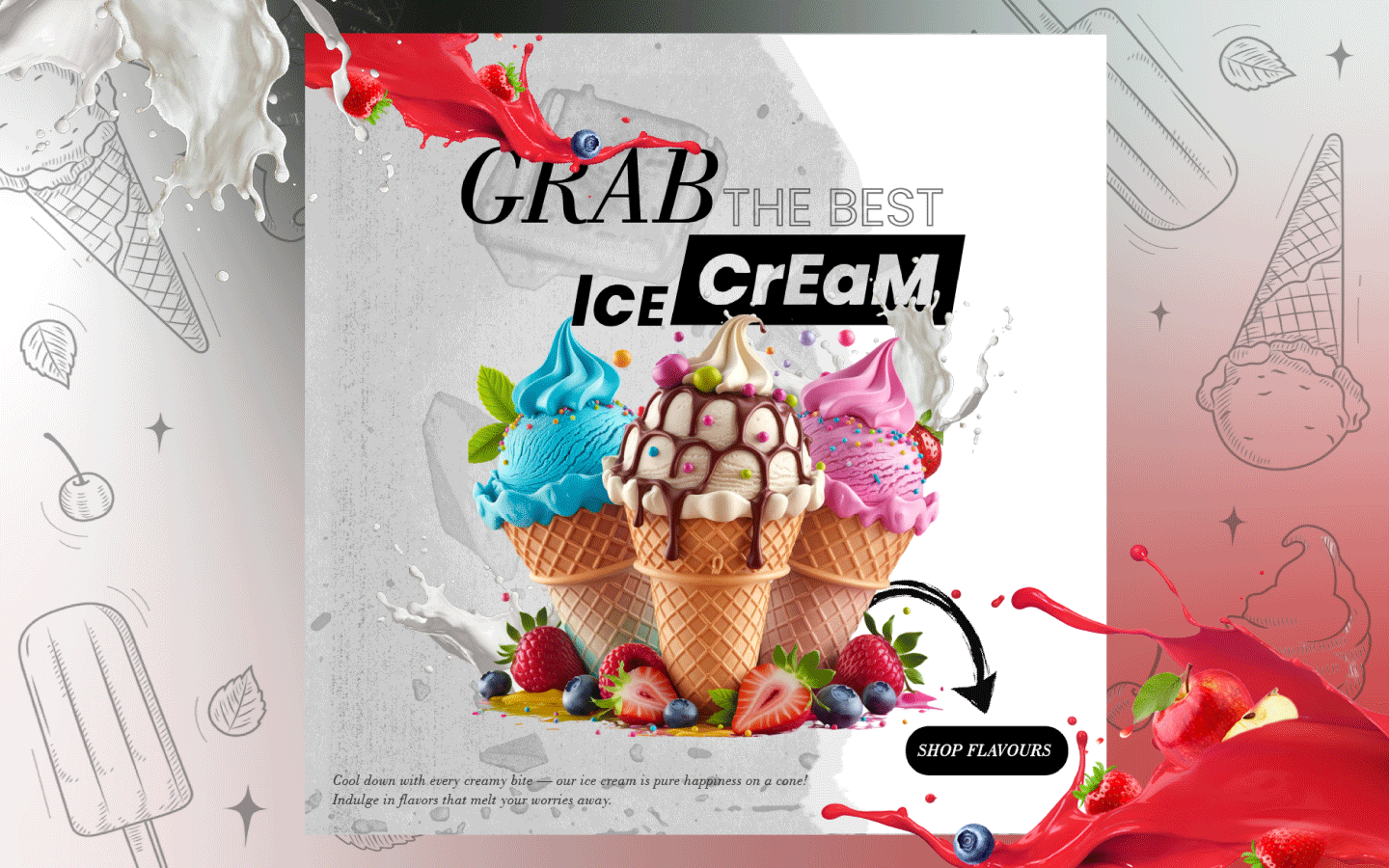 Social Media Post Ice Cream design graphic design social mediapost