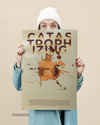 Catastrophizing Poster | Cognitive distortion graphiks graphiksdeign indian designer minimal minimal poster poster design print poster psychology poster typographic poster us design