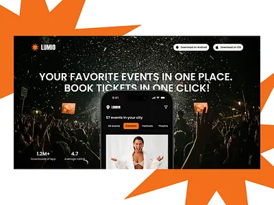 Landing page for events mobile app appwebsite eventsapp landing page mobile app webdesign