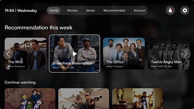 Daily UI 025 - TV app interface app daily 100 challenge daily ui daily ui 025 dark theme design glass morphism minimal design movie series streaming app tv tv interface ui ux