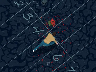 I'll run after you art design emotion flat graphic design illustration inspiring love music print rain sergeylazarev target vector