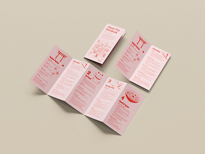 WANDERING JAPAN LEAFLET DESIGN brochure graphic design graphicdesign handdrawn illustration leaflet print print design tourism travel
