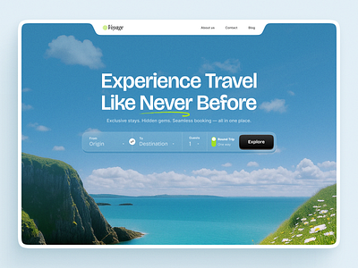 Travel homepage airplane design travel ui uiux vaction web design