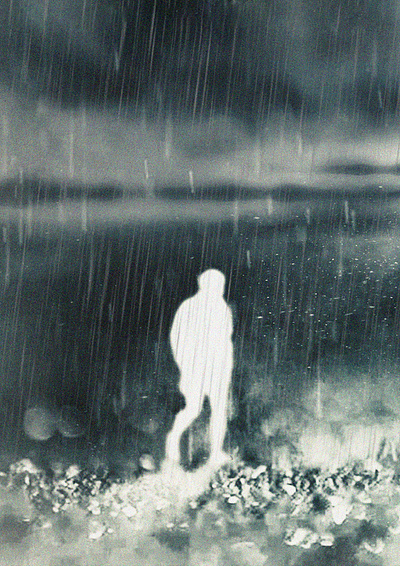 Walking Through Rain alone coverart design graphic design lonely music photoshop poster posterdesign rain surreal