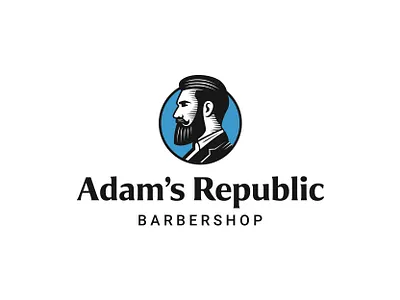Adam's Republic Barbershop Logo head