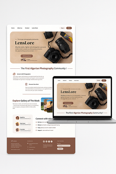 Photography Community Web Design landing ui uidesign ux web