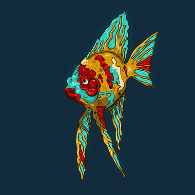 Vector Illustration of a Angel Fish graphic design illustration illustrator