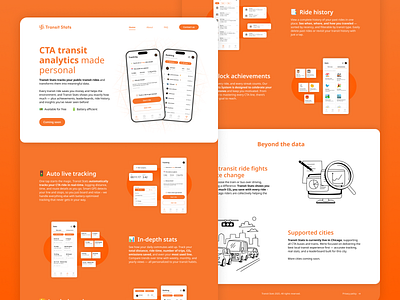 Personal Transit Analytics App - Website Homepage Design analytics chicago cta personal data public transit transit transit app ui ux web design website