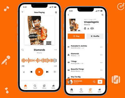 Music App UI design music app product design ui ux