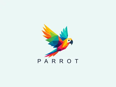 Parrot Logo animal animal logo bird bird logo brand branding circle circle logo logo logo design logotype p logo parrot parrot logo simple simple logo wing wings