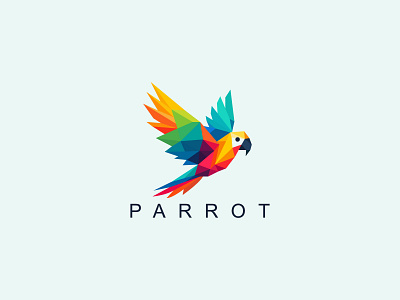 Parrot Logo animal animal logo bird bird logo brand branding circle circle logo logo logo design logotype p logo parrot parrot logo simple simple logo wing wings