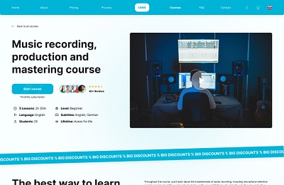 Online Course Website Concept blue course design online course typography ui ux web web design