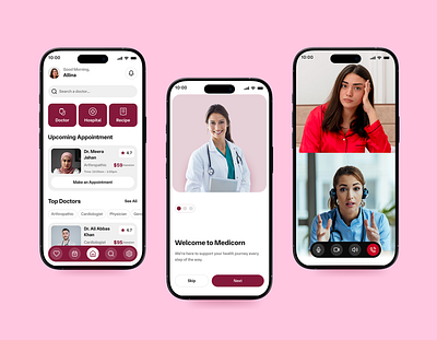 Medical App UI app design app interface app onboarding app ui application ui cosultant app medical medical app mobile app ui modern app ui new app ui design ui ux ui ux design ux design video screen web app