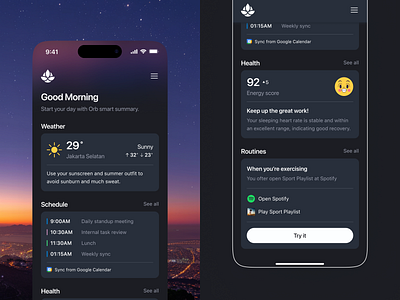 Orb - AI Daily Assistant App ai app app design daily assistant design smart ui uiux