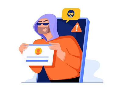 Hacker_Microsoft boy character computer cybersecurity data flat hacker illustration information man minimal people privacy security steal tech threat uran vector
