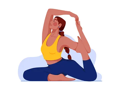 Wellness_Microsoft calm character girl health illustration inner peace lifestyle mental mindfulness people relaxation routine self care uran wellness yoga