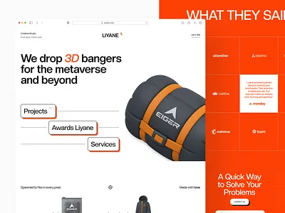 Liyane Agency Studio - Website 3d agency agency studio creative studio interface marketing agency studio ui design uiux web design website